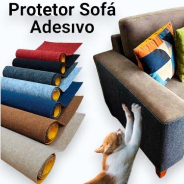 Imagem de Arranhador Adesivo 30x60Cm Premium Gatos Carpete Protetor Sofá Cama Bo
