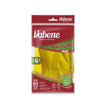 Imagem de Luva multiuso látex flex amarela - tamanho g vabene
