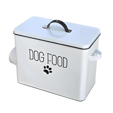Imagem de Lata Porta Ração Para Pet Metal Com Tampa E Colher Medidora - DOLCE HO