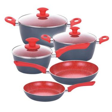 Imagem de Jogo 5 Panelas Indução Onix 3.7 Cerâmica Antiaderente Cinza - Class Ho