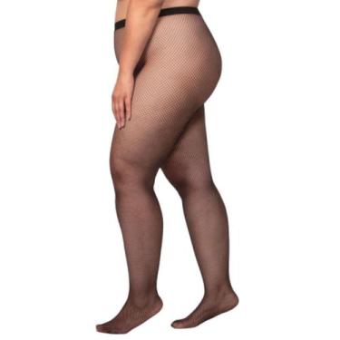 Imagem de Meia calça arrastão raschel plus size loba lupo, XXG, Preto