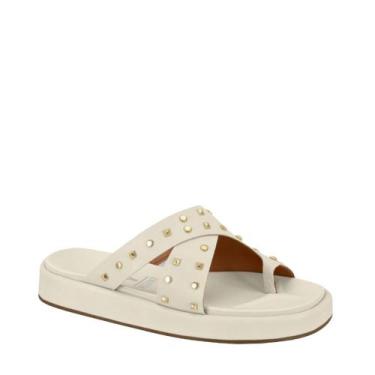 Imagem de Sandália Papete Feminina Flatform Com Tachas Vizzano 6506130, Branco o