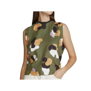 Imagem de Blusa Hering Feminina Sem Manga Hf471 Militar, XG, Militar