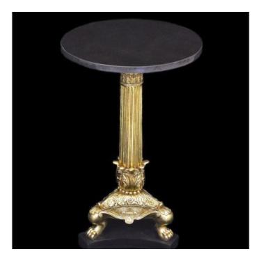 Imagem de Mesa Lateral 40cm Classicos Folha Ouro Pata de Leão - LUXdécor