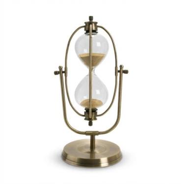 Imagem de Ampulheta Decorativa Folk Dourado 14x33cm - Home Style
