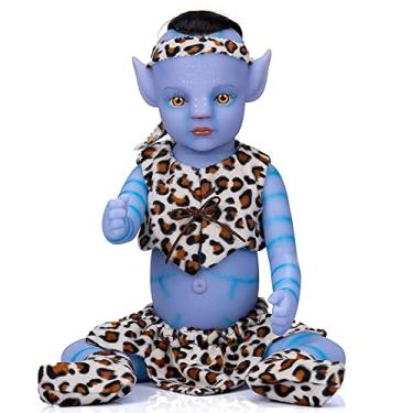 Imagem de Bonecas Renascidas de Olhos Abertos,Bonecos de elfos de silicone de corpo inteiro de 22 polegadas, bebês recém-nascidos realistas e realistas. Bonecos renascidos fluorescentes artesanais