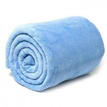 Imagem de Manta Casal Padrão Soft Cobertor Microfibra Azul Claro - Eva Enxovais