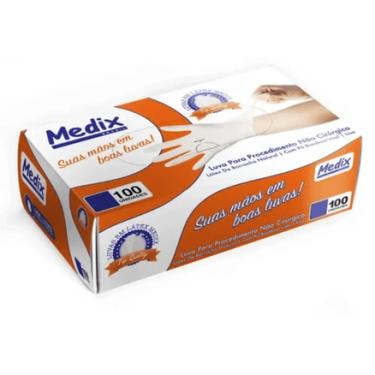 Imagem de Luva Latex Medix Com Pó Tamanho G 100 unidades Medix