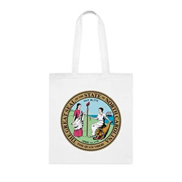 Imagem de Sacola da Carolina do Norte, presente para amantes da Carolina do Norte, bolsa de ombro da Carolina do Norte, sacos reutilizáveis da Carolina do Norte, ideia de presente de cesta de Natal de, Branco