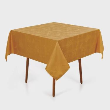 Imagem de Toalha de Mesa Karsten Quadrada 4 Lugares Jacquard Ramália Amarelo