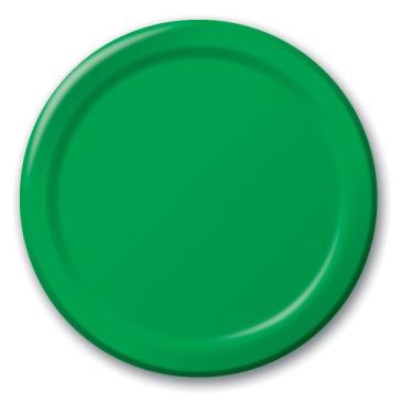 Imagem de Creative Converting 24 pratos de banquete de papel Touch of Color, verde esmeralda