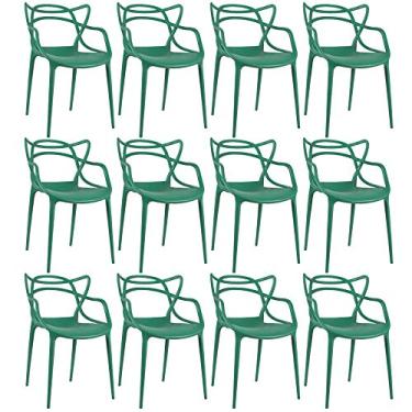 Imagem de Loft7, KIT - 12 x Cadeiras Masters Allegra - Verde escuro