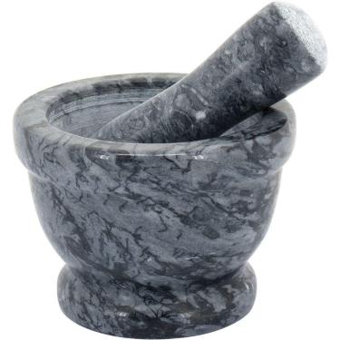 Imagem de Theófilo Pilão 10X14X14Cm Marmore Cinza Com Mortar