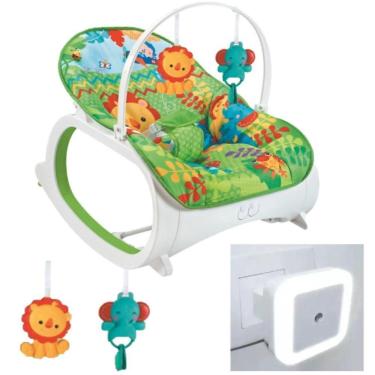 Imagem de Cadeira de Descanço Para Bebê Verde Com Luminária Noturna