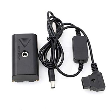 Imagem de HangTon Bateria falsa D-tap para NP-F970 F550 para Portkeys LH7H Atomos Shogun Inferno Ninja V monitor de câmera 1,2 m