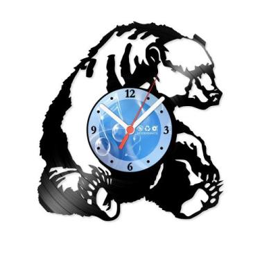 Imagem de Relógio De Parede Disco Vinil Animais - Urso Pardo - VAN-176 - Moderna