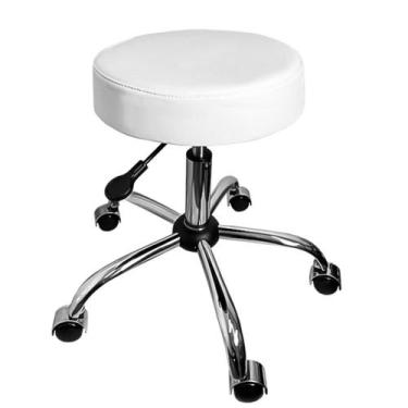 Imagem de Cadeira Mocho Banqueta Branco Base Cromada - ULTRA Móveis