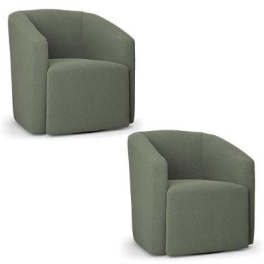 Imagem de Poltrona Sala De Estar Base Giratória Kit 2 Poltronas Stella Max Boucl