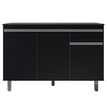 Imagem de Gabinete Pia 3 Portas 1 Gaveta Pop Preto 120cm Sem Tampo Nathan Móveis