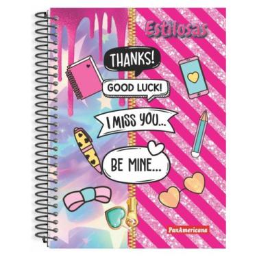 Imagem de Caderno universitario capa dura estilosa 20 materias 320 folhas - PanA