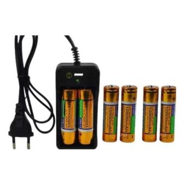 Imagem de Kit 6 Baterias 18650 3.7V 12800mah + Carregador duplo Led Recarregável