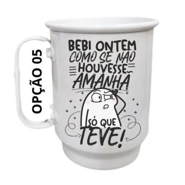 Imagem de Caneca Alumínio 500ml Bebi ontem como se não houvesse amanhã - LARANJA