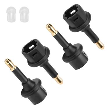 Imagem de Adaptador de áudio Toslink para Mini Toslink (conector de 3,5 mm) pacote com 4, Toslink fêmea para conector mini macho de 3,5 mm S/PDIF conversor de conector digital de fibra óptica compatível com