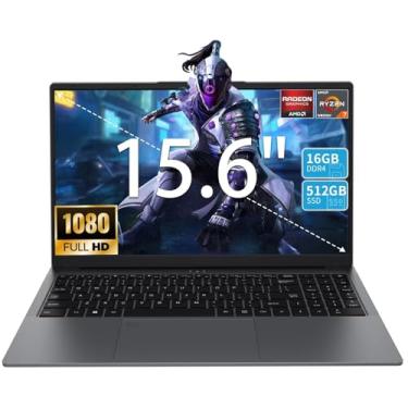 Imagem de Laptop para jogos de 15,6 polegadas - processador AMD Ryzen 7 5825U (8C/16T, 2,0-4,5GHz), placa de vídeo AMD Radeon, 16GB DDR4 RAM 512GB NVMe SSD com KB retroiluminado, leitor de impressão digital