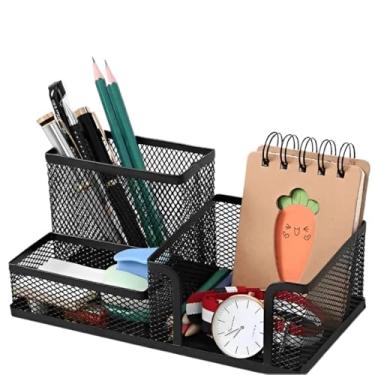 Imagem de Organizador de Mesa Metal Aramado Para Escritório 3 Divisões Porta Lapís Caneta Clips (3 Divisorio)