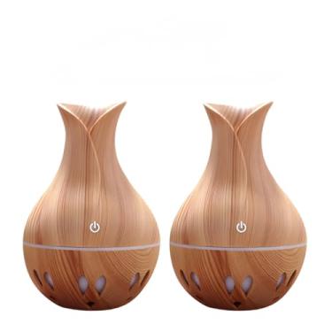 Imagem de Umidificador De Ar 8H LED Difusor De Aromas E Aromatizador De Ambiente Eletrico Humidificador Ultrassônico Portátil(KIT2-UM036-MADEIRA CLARO)