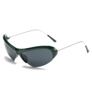 Imagem de VFDHN Óculos de sol da moda masculino para dirigir motocross UV400 (verde escuro)