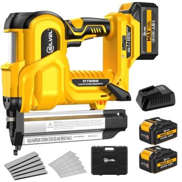 Imagem de SILVEL Pregador Brad Sem Fio Calibre 18, Pistola De Pregos Sem Fio 2 Em 1/Grampeador Elétrico, Pistola De Pregos Alimentada Por Bateria 2 * 21 V, Carregamento Rápido Para Marcenaria, Reforma Residen