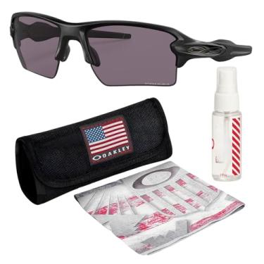 Imagem de OAKLEY Óculos de sol FLAK 2.0 XL OO9188 em formato retangular com kit oficial de óculos, Preto fosco, 59 mm