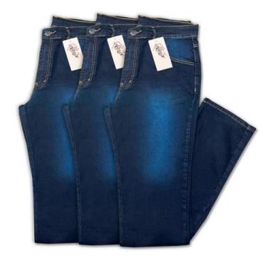 Imagem de KIT 03 Calça Jeans Masculina com Elastano Lycra NF - Almix, 42, Escura