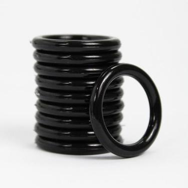 Imagem de Argola Plástica Pequena 2,7cm Preto Para Artesanato Com 30 Unidades - 