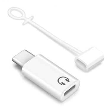 Imagem de HAUXGOGO Adaptador de áudio USB C para Lightning, USB C macho para Lightning fêmea, conversor HiFi compatível com iPhone/iPad Pro/Air/MacBook
