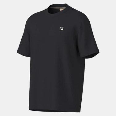 Imagem de Camiseta Fila Comfort Italia Drawing Union Masculina, Preto, M