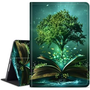 Imagem de Dikoer Capa para iPad de 9,7 polegadas iPad 6ª/5ª geração 2018 2017/iPad Air 2/Air 1, capa inteligente de couro com suporte fino com suporte para despertar/hibernar automaticamente, árvore verde