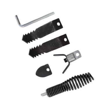 Imagem de Hyuduo Cortador de Limpeza de Drenagem, Conjunto de Dragagem de Tubo de Aço Inoxidável Com 3 Cabeças de Corte e Broca para Cabos de 5/16 a 3/4 de Polegada, Ideal para Proprietários e Encanadores