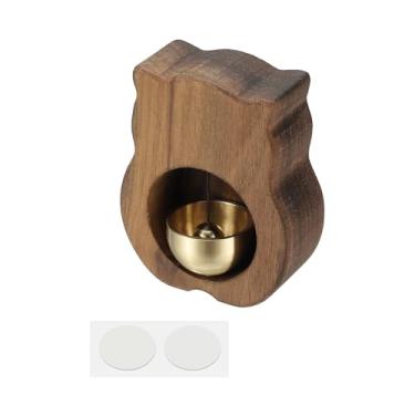 Imagem de PATIKIL Sino de lojista, campainha magnética para pendurar campainha de porta magnética autoadesiva para abrir porta negócios ao entrar na decoração da geladeira, marrom, gato da sorte