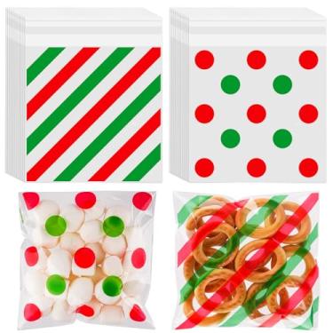 Imagem de 200 sacos de celofane 13 x 13 cm, sacos autovedantes para biscoitos, para embalagem, sacos brancos de celofane para presente, presente de Natal, aniversário, festa, doces, guloseimas caseiras