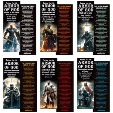 Imagem de Marcadores de livro da armadura completa de Deus - cosmisun 120 peças papel marcador de página com versículo bíblico cristão escritura católica livro católico marcador de página clipe para amantes de