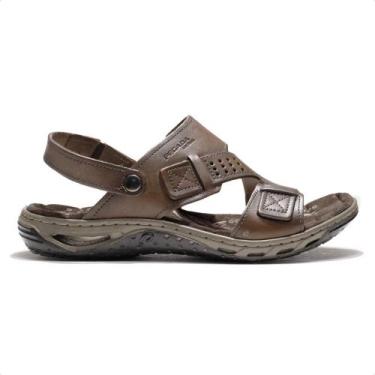 Imagem de Sandália Pegada Tiras Masculina, 41, Marrom escuro