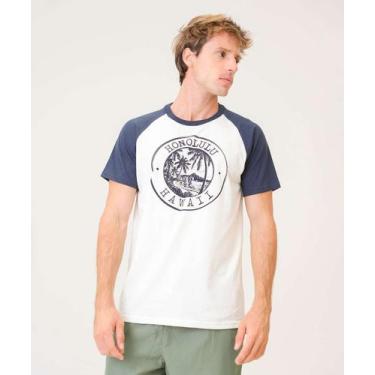 Imagem de Camiseta Masculina Estampa Hawaii Manga Curta MR-37091, Off white, GG