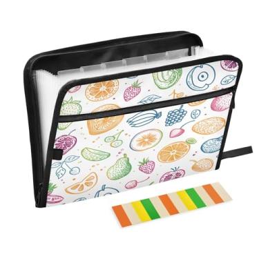 Imagem de Wassud Pasta organizadora de arquivos de papel A4 com etiquetas e pastas de arquivos expansíveis, 13 bolsos