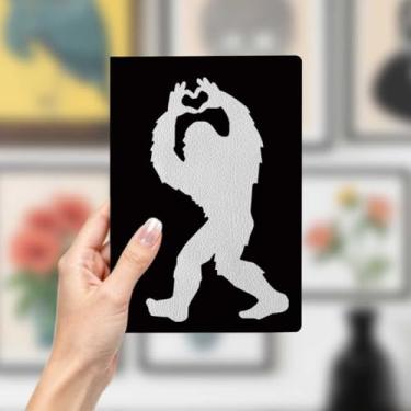 Imagem de Caderno de couro Bigfoot, caderno A5 para anotações de escritório, agenda de 21 x 14,7 cm, agenda de viagem, presente para amantes de pé grande