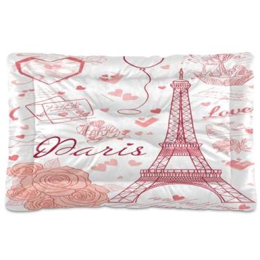 Imagem de Wassud Tapete lavável para cães e gatos com torre romântica, tapete de cama antiderrapante, para uso interno e externo, 91 x 61 cm