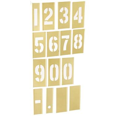 Imagem de C.H. Hanson 10013 Conjunto de números de estêncil de latão interligado, 15 peças, 7,6 cm