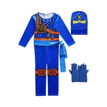 Imagem de Perna ninja cosplay traje 3 macacão conjunto halloween e festa de nata