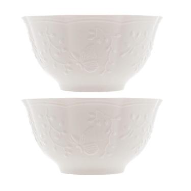 Imagem de Jogo 2 Bowl Tigela De Cerâmica New Bone Butterfly Flower Borboleta Flores 14cm Lyor